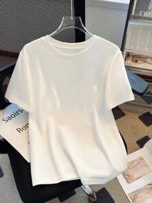 Girls' Short-Sleeved Summer T-Shirt With A Creative "Pink Car" Print, Available In Pink, White, And Other Colors. Made Of 100% Polyester Fiber, It's Slightly Stretchy, Has A Round Neck, And A Regular Fit. This Casual And Sporty Sweater Is Hand-Washable And Suitable For Holiday Parties Or As A Gift For Christmas Or Birthdays. It's Ideal For Girls' Summer Beach Outfits, Comfortable, Durable, And Stylish For Everyday Casual Wear. - 白色 - 查看 5