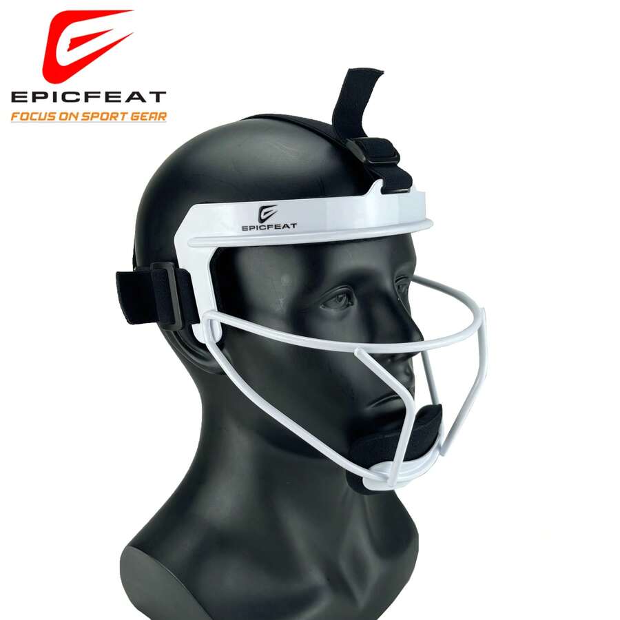 EPICFEAT - Professional Defensive Softball Outfielder Mask Baseball Softball Protective Mask Teenager - Adult Wide Vision - Lightweight Comfortable - Durable Softball Mask - White - View 1
