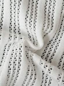 Summer New Pure & Spicy Streetwear Style – Ribbed Cropped Knit Top With Drapey Fit, Slim Bodycon Crop Blouse For Young Women - White - View 9