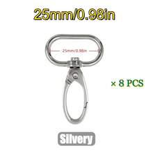 Bộ 8 chiếc móc xoay kim loại 16-38mm, móc càng cua, vòng chìa khóa, móc treo, phụ kiện tự làm móc khóa, dây đeo và túi xách. - 8 cái - Xem 27