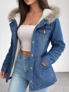 Women Denim Jackets & Coats - Blue - View 2