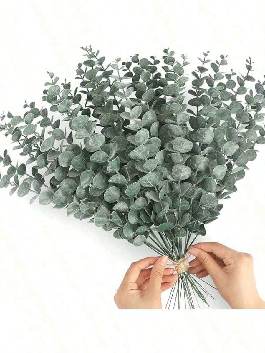 1/5/10/20/30pcs Artificial Eucalyptus Branches, Eucalyptus Decor, Fake Green Twigs, Green Decorative Artificial Flowers, Suitable For Home And Office, Artificial Flower Bouquet Centerpiece, Wedding Decoration - màu xanh lá - Xem 1