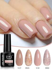 VOKY 4件套凝胶指甲油套装 - 需配合LED灯使用。持久美甲，沙龙品质，高光泽效果。包含美甲师用品。一瓶， - 彩色 - 查看 7