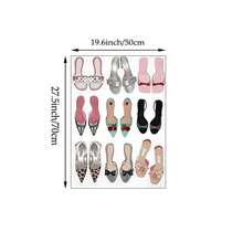 1幅黑白复古高跟鞋墙面艺术帆布画，复古高跟鞋装饰海报，奢华鞋履装饰，斯堪的纳维亚风格，适用于客厅、卧室、办公室，女士礼物，可选择带框或不带框 - 彩色 - 查看 11