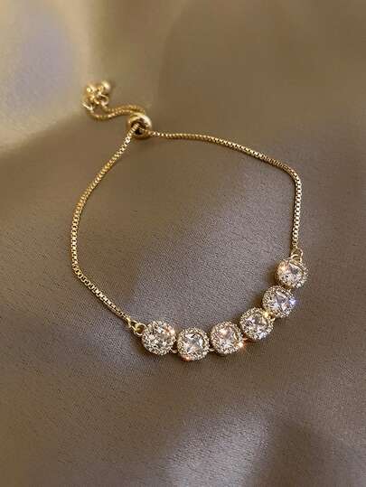 1pc Ultra-Flash Adjustable Bracelet Women Simple Lightweight Luxury Bracelet Fashion Personalized Package High Feeling Women's Jewelry