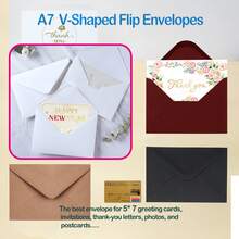 Bộ 50 phong bì trắng A7 5x7 inch, phù hợp cho thiệp 5x7 inch, tiệc tùng, ảnh, bưu thiệp, sinh nhật, đám cưới, thiệp mời, lễ tốt nghiệp, gửi thiệp chúc mừng, tiệc mừng em bé, thiệp cảm ơn, kích thước 5.25 x 7.25 inch/13.3 x 18.4 cm (Trắng) - trắng - Xem 6
