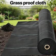 1 pieza Tela transpirable anti-hierba, tela de barrera de alta resistencia, estera de control de paisaje de jardín premium, duradera para jardín, patio, macizos de flores - 1 pieza negro - Ver 1