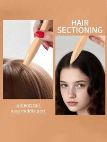 1支男女通用猪鬃顺滑梳，胡须刷，防毛躁梳，蓬松木柄梳，解结梳，发际线定型，光滑马尾梳 - 宽锥形尾梳，方便解结和顺滑，便于分缝、造型、抛光和拉直头发 - 米色 - 查看 4