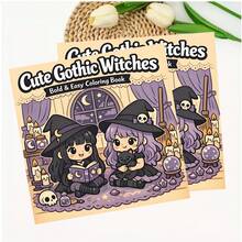 1 Cute Gothic Witch Coloring Book 24 Sheets (120gsm Thick Paper) Upgraded Deluxe Edition (Suitable For Easter, Thanksgiving, Christmas, New Year And Valentine's Day Gifts) - Single Piece - View 4