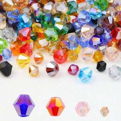 150-1000 hạt acrylic, hạt hình thoi nhọn nhiều màu, nguyên liệu tự làm trang sức cho vòng cổ, vòng tay, phụ kiện thủ công.