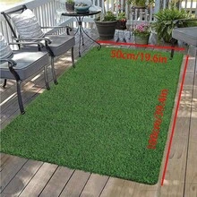 【注：产品尺寸已在图片中标注，请选择您需要的尺寸。产品实际尺寸以实物为准，请勿凭想象。】1 片 19.7x118 英寸，高品质人造草坪，厚实耐用，户外人造草坪，逼真室内/室外草坪垫，塑料材质，绿色草坪装饰地垫，适用于户外花园、露台、门廊装饰、沙滩和游泳游戏。【多种尺寸可选，请选择您需要的尺寸】 - 綠色 - 查看 15