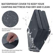 Tri Folding Memory Foam Camping Mattress for Outdoor Sleeping Portable Waterproof Camping Pad Mat for Travel Truck Bed Tent - Gris oscuro - Ver 5