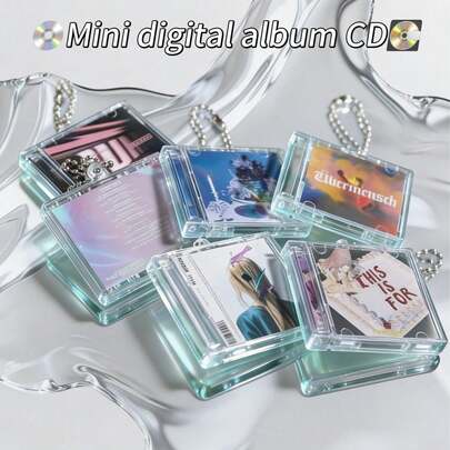 KPOP迷你专辑NFC吊坠盒（APPLE MUSIC）《JUMP》、《TOO BAD》、《TWICE》、《This Is For》、《NOT CUTE ANYMORE》迷你CD盒、链条DVD盒、NFC CD盒、明星粉丝周边DIY纪念迷你CD吊坠钥匙扣