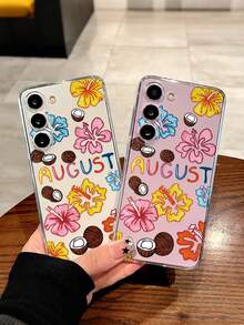 花卉图案彩绘透明极简防震手机壳，兼容三星 Galaxy S25/S25PLUS/S25 Ultra/A16/A36/A26/A56/A50/A12/A32/A52/A72/A51/A21S/A13/A14/S24/S24PLUS/S24Ultra/S20/S23/S22/A53/S20FE/S21、11/12Pro/12/12X/13Pro/14Pro/15Pro/X3pro、10/9/Note9/12c/Note11pro/Note8Pro/9C/9a，防水、防震、防刮。 - 彩色 - 查看 7