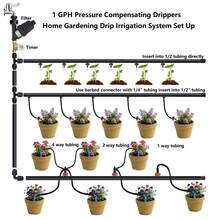 10 piezas Goteros de compensación de presión de 1 galón/hora: Accesorios del sistema de riego por goteo con flujo constante - A - Ver 5