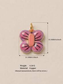 1pc Dopamine Inspired Jewelry Pendant Accessories, Includes Mushroom, Flower, Heart, Polka Dot, Butterfly Patterns. Made Of 18K Stainless Steel Plating, Suitable For Daily Bag Decoration, Necklace, Bracelet, Phone Strap, Keychain Pendant Accessories - Multicolor - View 18