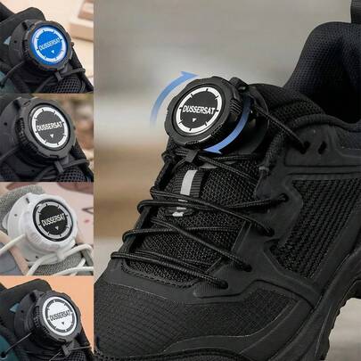 Dây giày không cần thắt nút với núm xoay, dây giày co giãn khóa nhanh, dễ dàng lắp đặt cho giày thể thao, bốt, giày chạy bộ, giày tập gym, dùng được cho cả nam và nữ.