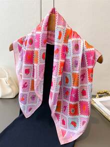 1条印花图案多功能头巾，可作头带/围巾/领巾使用 - 彩色 - 查看 6