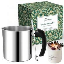 Nồi đun sáp hai lớp 44oz, bình làm nến bằng thép không gỉ 304 với tay cầm chịu nhiệt và thiết kế vòi chống nhỏ giọt. - Hộp đựng dụng cụ làm nến - Xem 2