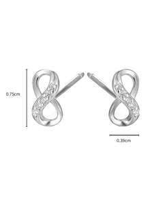 1 Đôi bông tai bạc S925 hình biểu tượng vô cực hình học, trang sức tình yêu vĩnh cửu sang trọng lãng mạn, món quà lý tưởng cho Ngày Valentine, Kỷ niệm. - Hình 8 - Xem 9