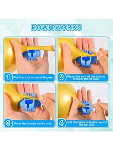 3/5pcs Random Balloon Tying Tool, Convenient Balloon Tying Device For Quick Tying, Suitable For Latex Balloons And Helium Balloons, Applicable For Party Balloon Arches And Wreath Decorations - Knotter - View 4