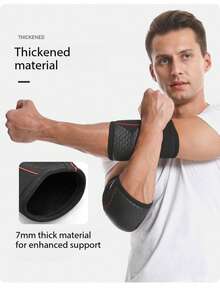 1pc 7mm Thick New Material Elbow Sleeve, Compression Arm Sleeve For Strength Training - Multicolor - View 1
