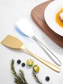 1pc Premium Stainless Steel Kitchen Spatula, Stainless Steel Kitchen Turner, Small Frying Pan, Egg Turner, Steak Turner, Flat Spatula, Teppanyaki Spatula, Pizza Spatula, Steak, Teppanyaki, Pizza, Pancake Cooking Turner And Serving Tool, Kitchen Cooking Tool - Multicolor - View 4