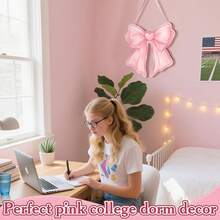 1 pièce Décoration murale en bois avec nœud rose, convient pour la décoration de chambre d'étudiante, de fille, de chambre de bébé et de nurserie - Panneau d'accueil intérieur et extérieur, 12x12 pouces - Arc - Voir 3
