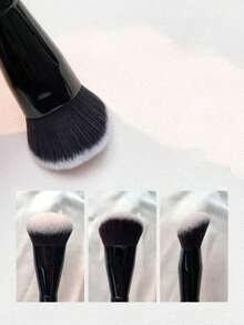 1pc Angled Foundation Brush, Contour Makeup Brush - Black - View 4