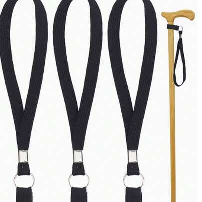 Wrist Strap Designed For Canes And Walking Sticks, Easy To Install, Suitable For The Elderly, Accessory Color: Black