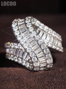 1 Stück Luxus-Kubikzirkonia-Ring für Frauen für Hochzeit, Verlobung, Jahrestag, Party-Schmuck, Valentinstag Geschenk - 1# - Übersicht 9