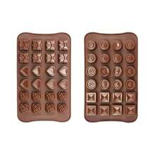 硅胶巧克力模具，适用于制作脂肪炸弹零食和松露巧克力，焦糖硬糖模具（方形、圆形、心形、星形、花形） - 彩色 - 查看 21