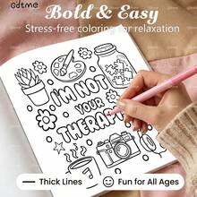 GDTME Rude Therapy: Bold And Simple Coloring Book For Adults And Teens, Ideal For Easter, Mother's Day, Father's Day, Music Festivals, Wedding Season And Birthday Gifts. Stress-Relieving Coloring Patterns, Perfect For Friends Who Enjoy Coloring And Back-To-School Vibes (Coloring In Comfortable Spaces). Sticker Book; School Supplies; Stationery; Desk Accessories; Easter Gifts; Groceries; Soft Novelty; Hen Party Supplies - Coloring Book - View 6