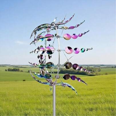 Magic Metal Windmill, Kinetic Wind Sculpture And Spinner, 3D Wind Spinner, Kinetic Spinner, Captivating Wind Wheel, Suitable For Yard And Garden