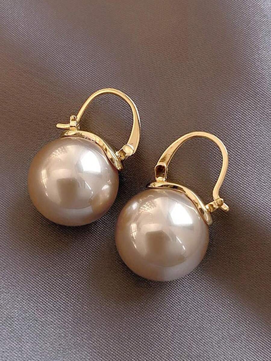 Faux Pearl Decor Earrings - Champagne - View 1
