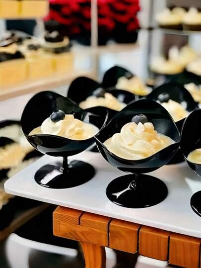 6个/12个/15个装可重复使用塑料甜点杯，适用于甜品店、生日派对、婚礼甜点桌、聚会和派对