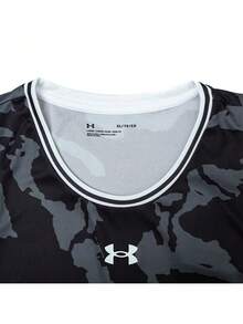 Under Armour 男女通用无袖T恤，2026春季新款篮球训练健身运动背心，24500110-001 - 黑色 - 查看 3