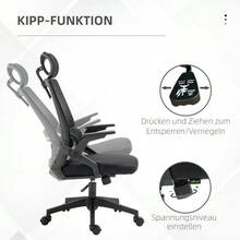 Ergonomic Adjustable Office Chair With Headrest And Armrests; Height-Adjustable Computer Chair With Swivel And Rocking Function - Black - View 4