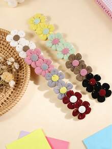 16 piezas de Pinzas para el cabello con flores de colores y decoración de rhinestones, accesorios de cabello versátiles para niñas y adolescentes, gran opción de regalo - Multicolor - Ver 9