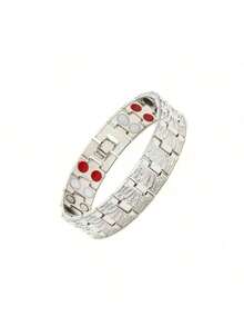 1pc Stainless Steel Fashion Bracelet, Men's Jewelry, Back To School/Birthday Gift, Daily Wear - Multicolor - View 8