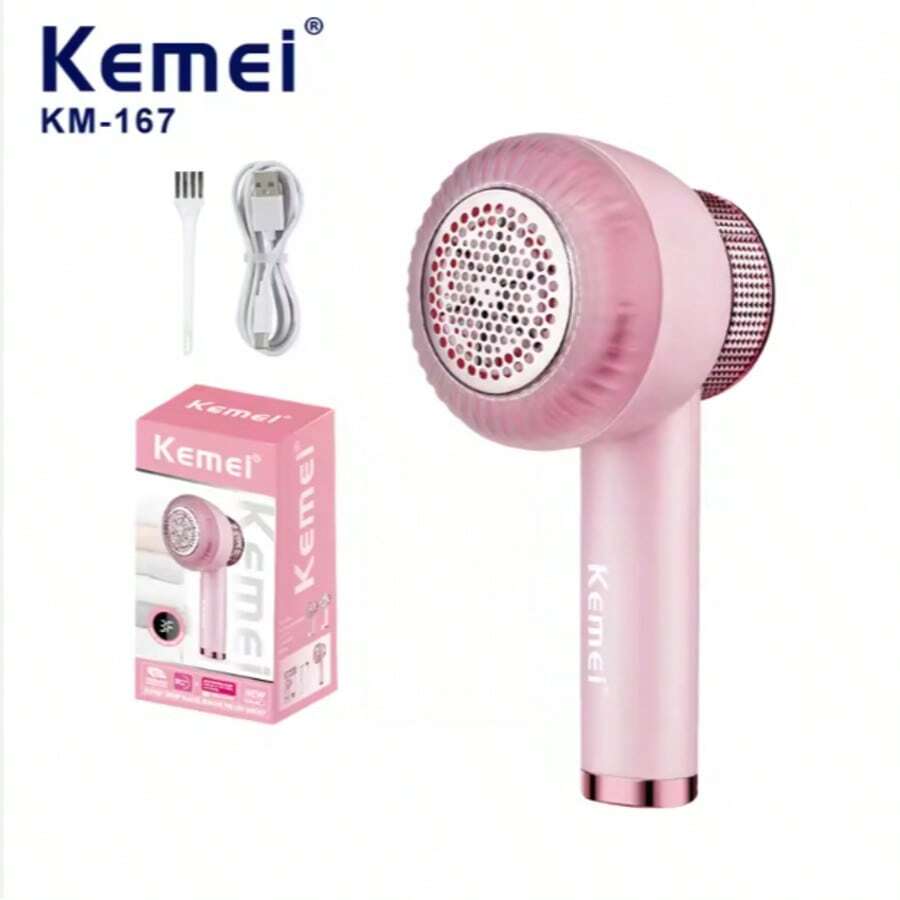 Kemei 科美KM-167塑料织物毛球修剪器 - 机械控制（3档动力），家用除毛器，符合人体工学手柄，适合家庭/旅行使用 - 不可視集塵盒 - 查看 1