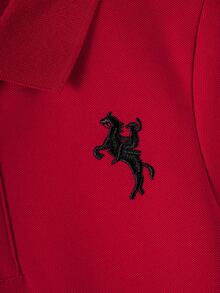 Camisa polo de manga corta casual con bordado de niño caballero - Rojo - Ver 4