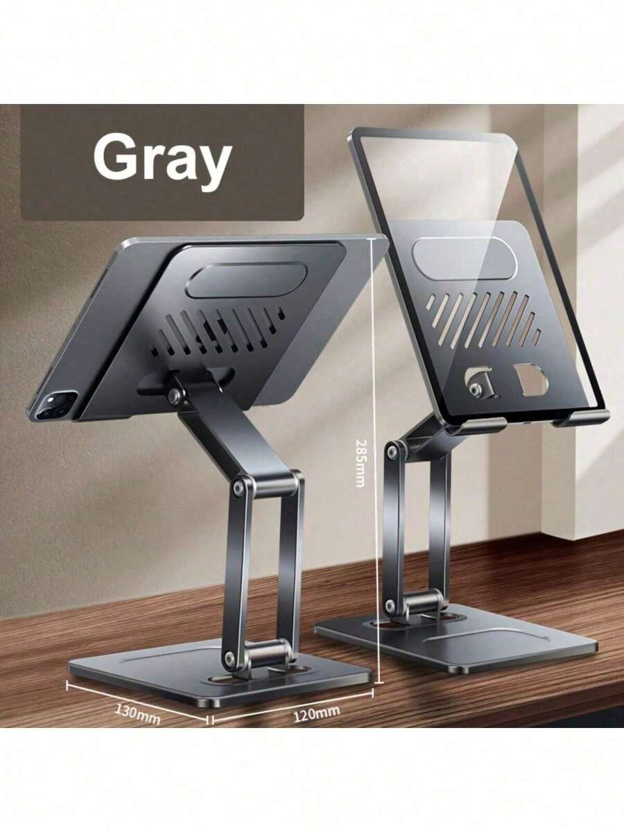 Soporte giratorio dorado para tableta - Soporte ajustable y plegable universal para iPad/, teléfonos y tabletas (uso de escritorio) - Ver 1