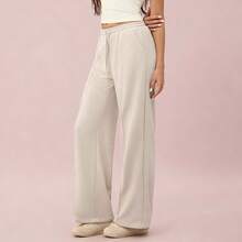 仅裤子，新款春季女士休闲裤，宽松直筒长裤，运动休闲裤，舒适杏色休闲裤，适合运动、健身、休闲穿着。 - 杏色 - 查看 3