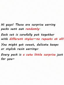 66/30/12pcs Set Of Punk Style Resin Water Drop, Butterfly, Leopard Print Hoop Earrings, Suitable For Women's Party, Banquet, Summer Vacation, Date, Daily Wear - Multicolor - View 8