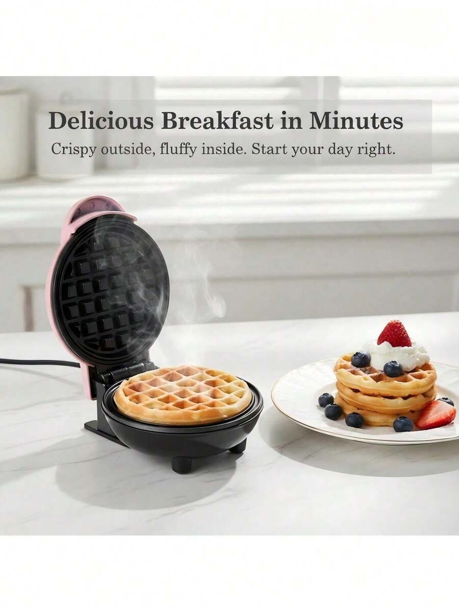 LEVIATECH 1pc Mini Household Waffle Maker, Bread Maker, Pancake Maker, Baking Cake & Sandwich Breakfast Machine - View 1