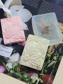 1个雏菊蜡烛硅胶模具，香石石膏挂盘模具，DIY手工蜡烛片，银杏叶硅胶模具 - 雛菊花方形掛牌模具 - 查看 11