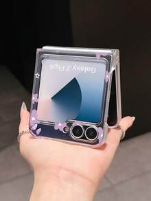 1个时尚简约磨砂PC材质可爱花朵蝴蝶星形元素折叠手机壳，可保护手机并防止跌落，适用于：三星Galaxy Zflip 3/Zflip 4/Zflip 5/Zflip 6/Zflip 7/ Find N3 Flip/ Razr 50 Ultra/ Razr 60 Ultra/ 60/ Razr 50/小米MIX Flip/Galaxy Z Flip7 FE - 無色 - 查看 3