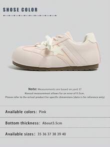 HUANQIU Mẫu mới mùa xuân 2026, giày thể thao nữ Derun màu xanh nhạt, đế mềm mại, thoải mái, thời trang, đa năng, dễ phối đồ. - Hồng - Xem 7