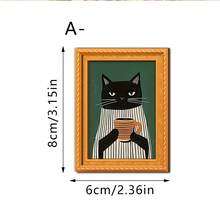 1个北欧风猫咪冰箱贴，图案为穿着条纹毛衣的小猫咪和咖啡爱好者。非常适合装饰厨房冰箱、白板和办公室储物柜；是送给动物爱好者的完美礼物。 - 多色 - 查看 10
